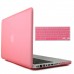 Macbook Pro 15" (Model : A1286 ) - 2 in 1 Clear Matte Soft-Touch Plastic Hard Case Cover and Silicone Keyboard Cover - Pink